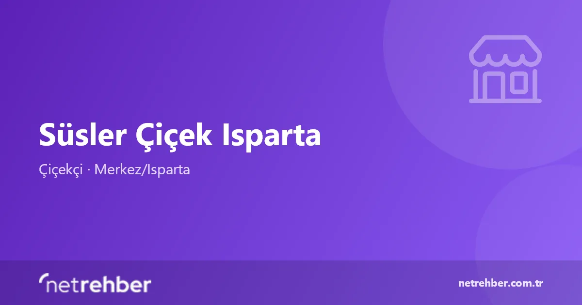 Süsler Çiçek Isparta kapak görseli