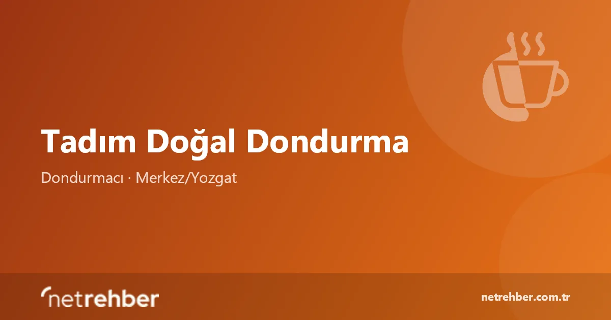 Tadım Doğal Dondurma kapak görseli