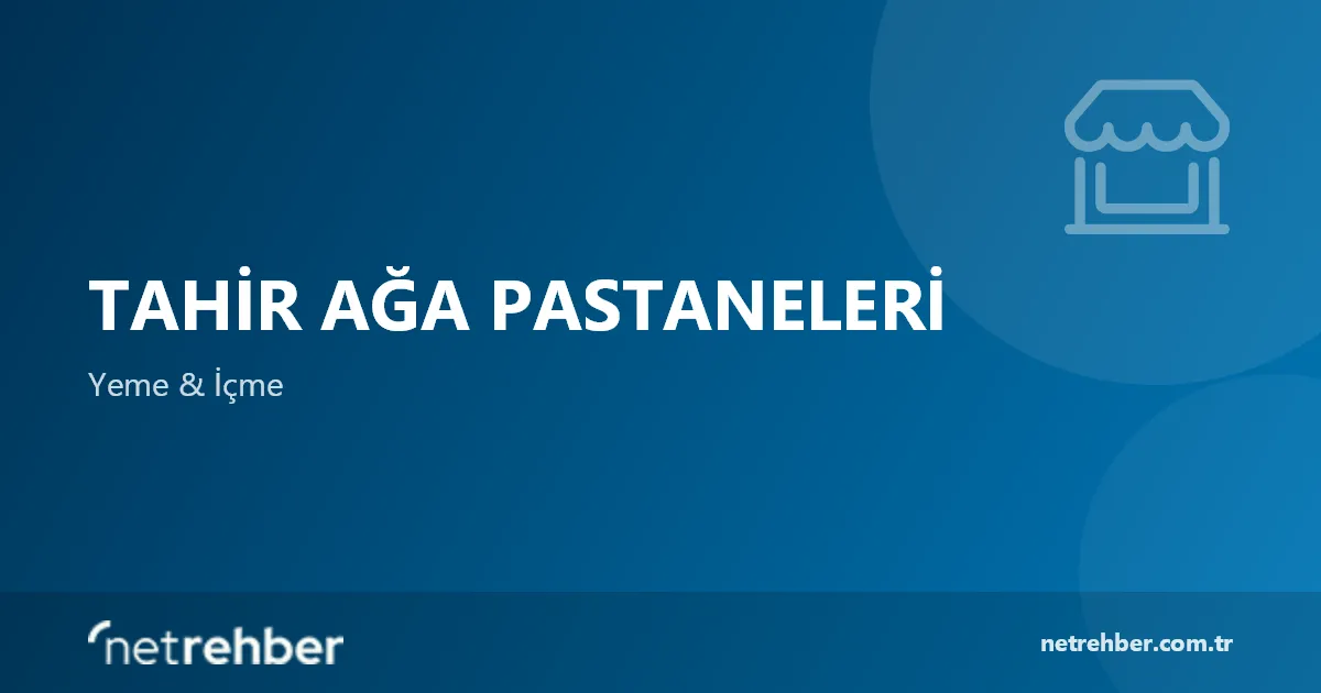 Tahir Ağa Pastaneleri kapak görseli