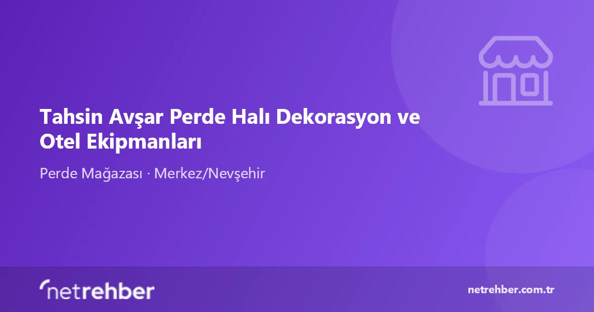 Tahsin Avşar Perde Halı Dekorasyon ve Otel Ekipmanları kapak görseli