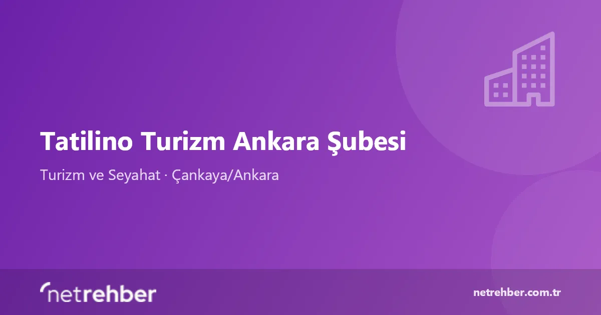 Tatilino Turizm Ankara Şubesi kapak görseli