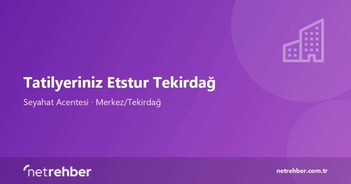 Tatilyeriniz Etstur Tekirdağ kapak görseli
