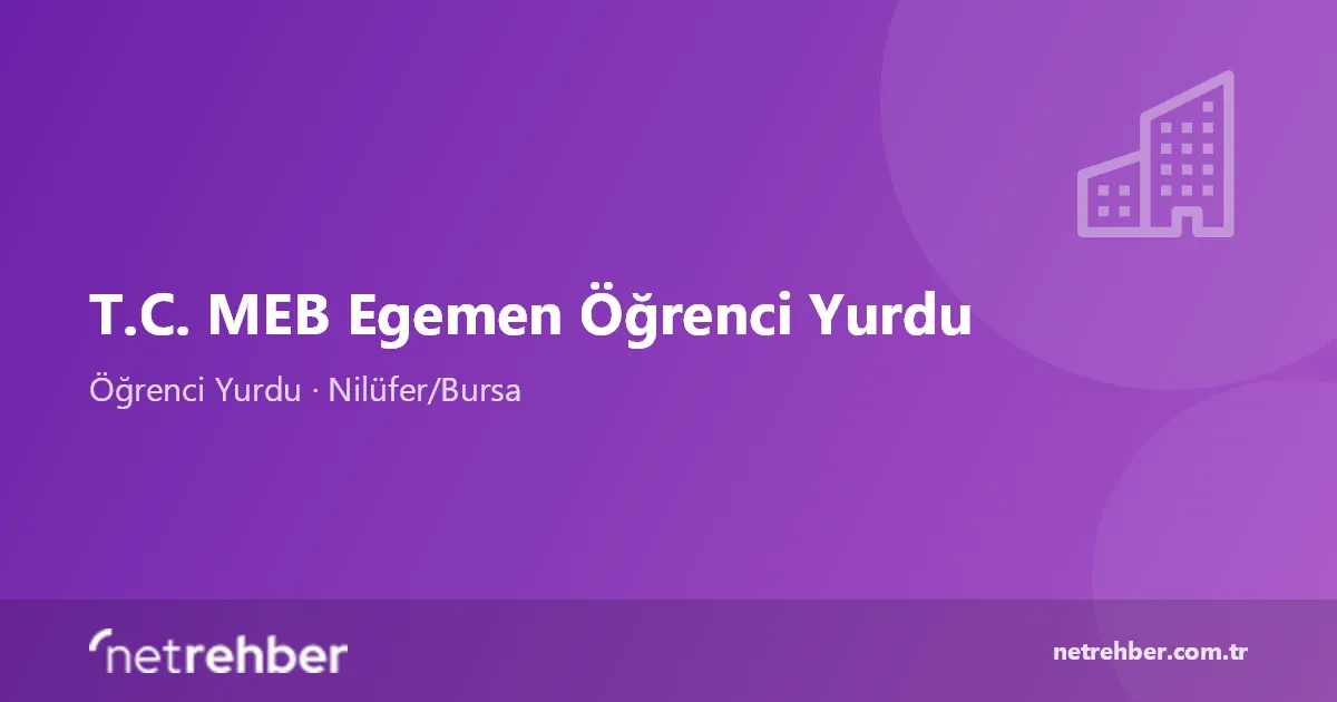 T.C. MEB Egemen Öğrenci Yurdu kapak görseli