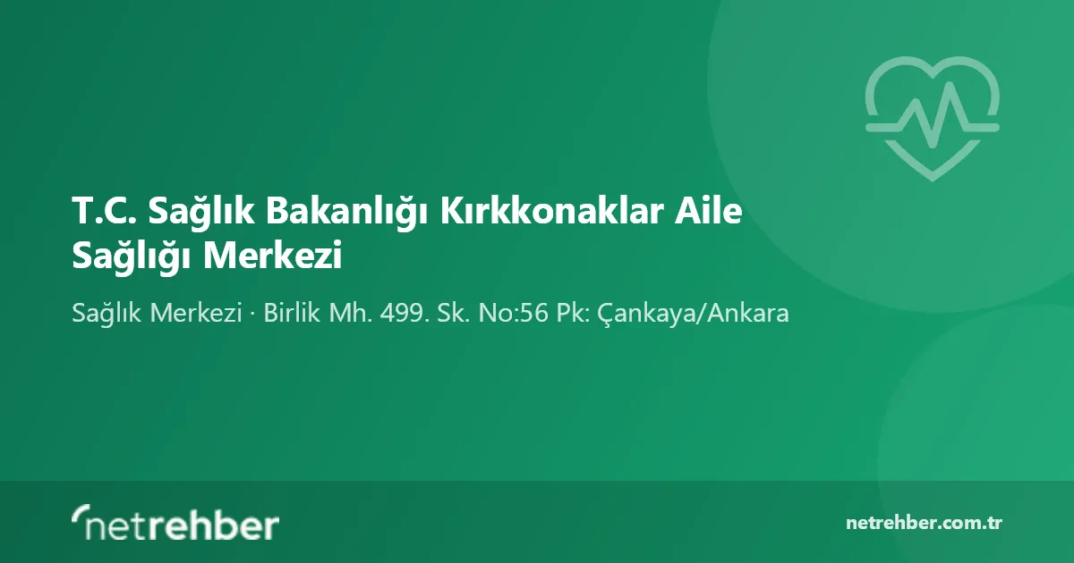 T.C. Sağlık Bakanlığı Kırkkonaklar Aile Sağlığı Merkezi kapak görseli