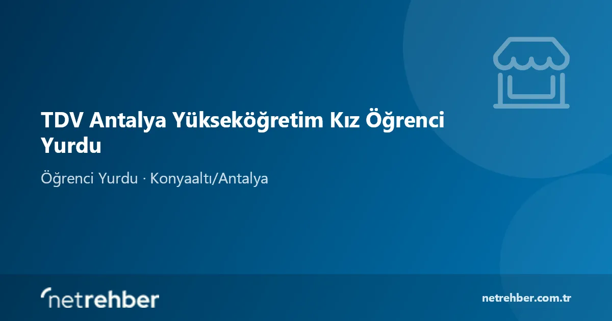 TDV Antalya Yükseköğretim Kız Öğrenci Yurdu kapak görseli