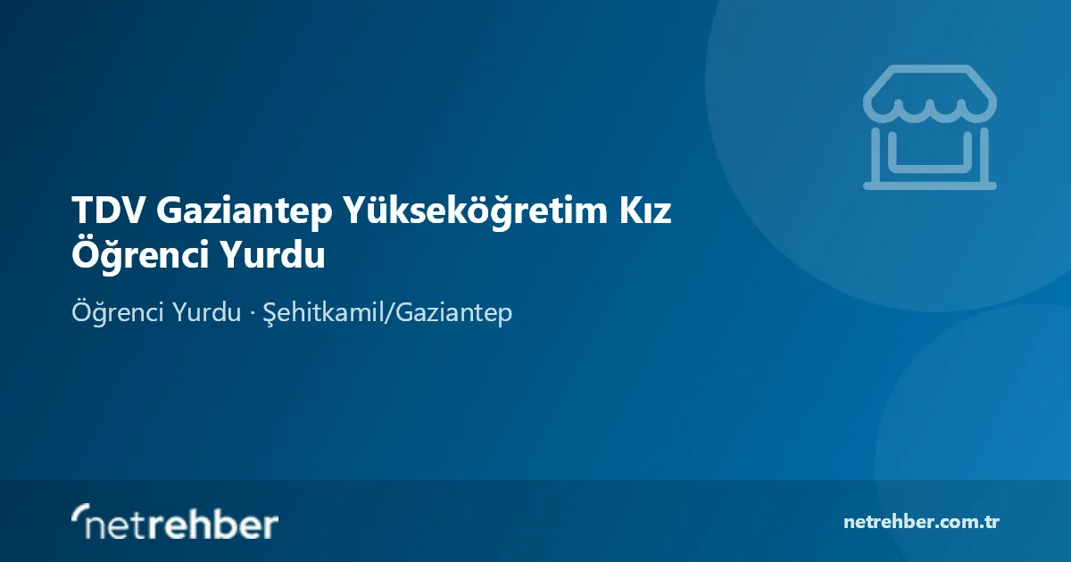 TDV Gaziantep Yükseköğretim Kız Öğrenci Yurdu kapak görseli