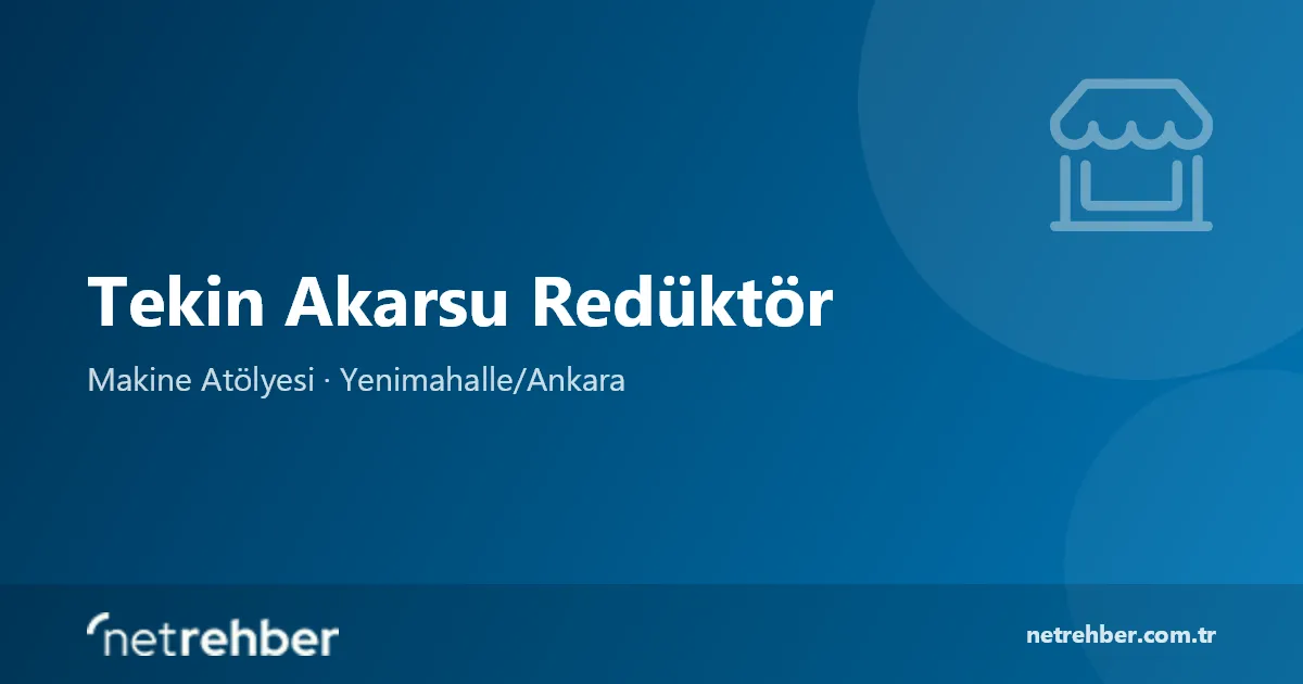 Tekin Akarsu Redüktör kapak görseli