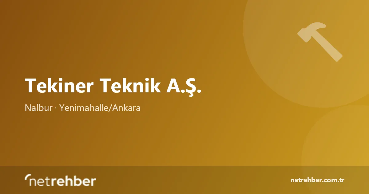 Tekiner Teknik A.Ş. kapak görseli