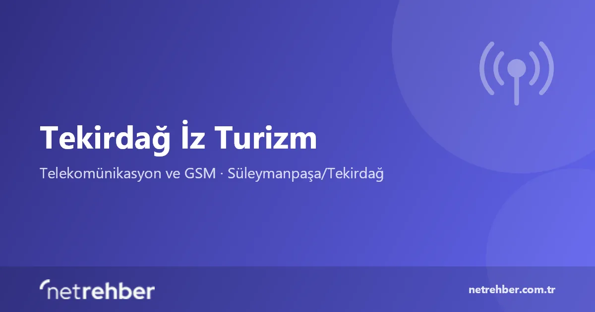Tekirdağ İz Turizm kapak görseli