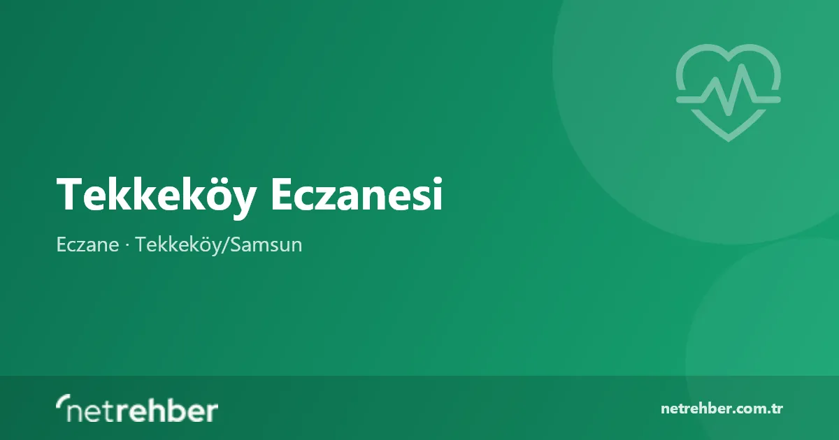 Tekkeköy Eczanesi kapak görseli