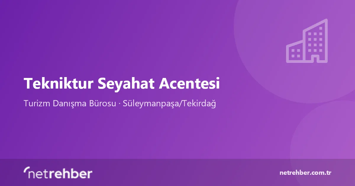 Tekniktur Seyahat Acentesi kapak görseli