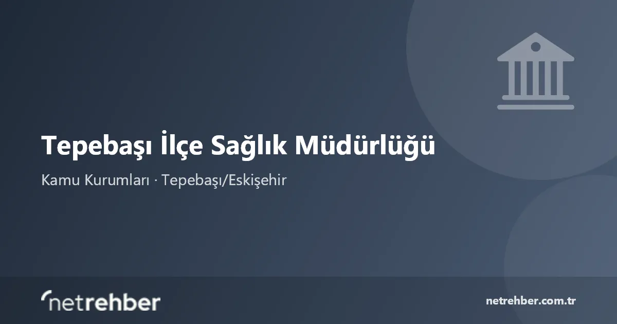 Tepebaşı İlçe Sağlık Müdürlüğü kapak görseli
