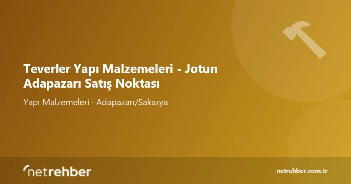 Teverler Yapı Malzemeleri - Jotun Adapazarı Satış Noktası kapak görseli