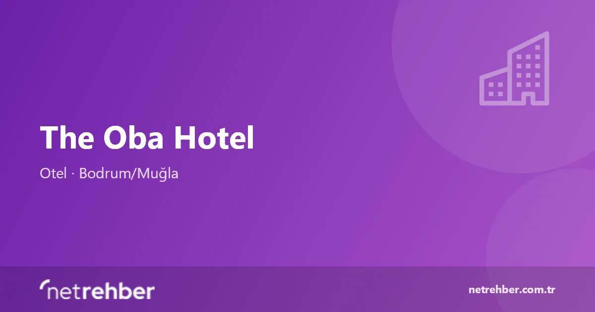 The Oba Hotel kapak görseli