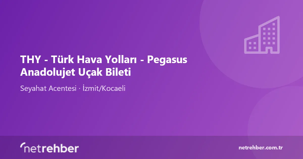 THY - Türk Hava Yolları - Pegasus Anadolujet Uçak Bileti kapak görseli