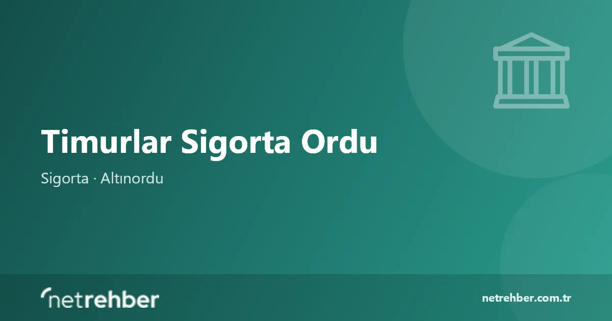 Timurlar Sigorta Ordu kapak görseli