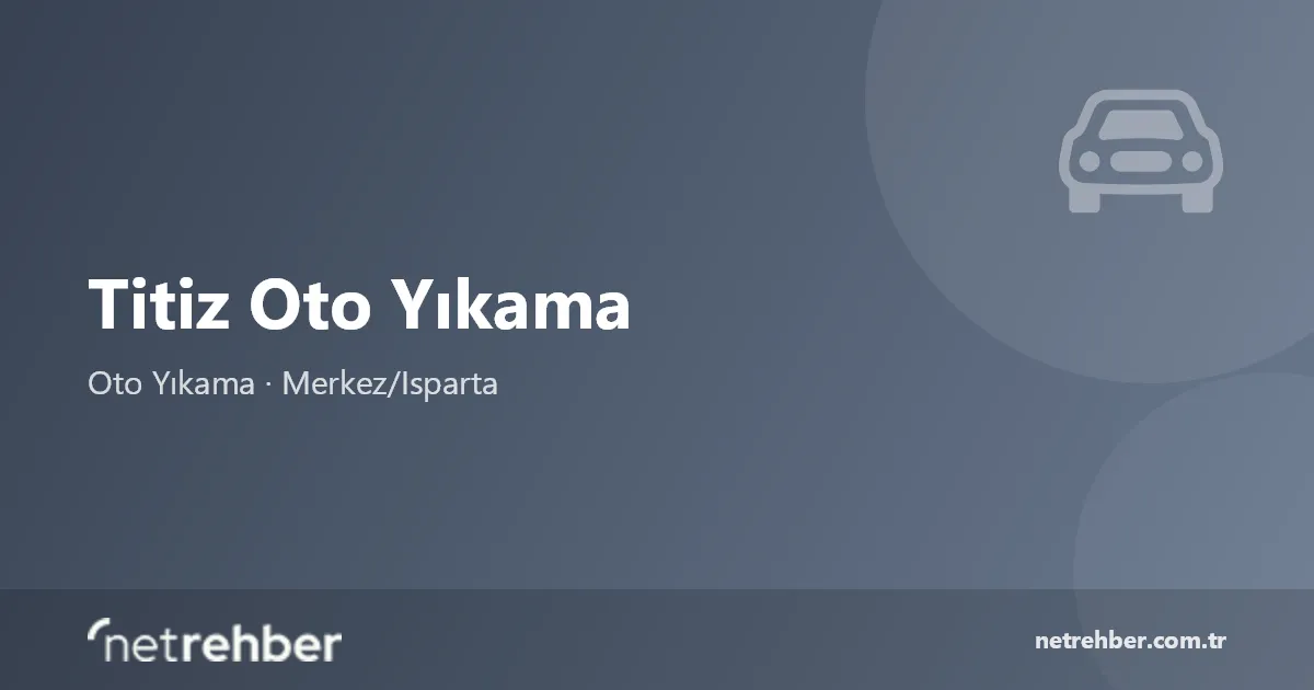 Titiz Oto Yıkama kapak görseli