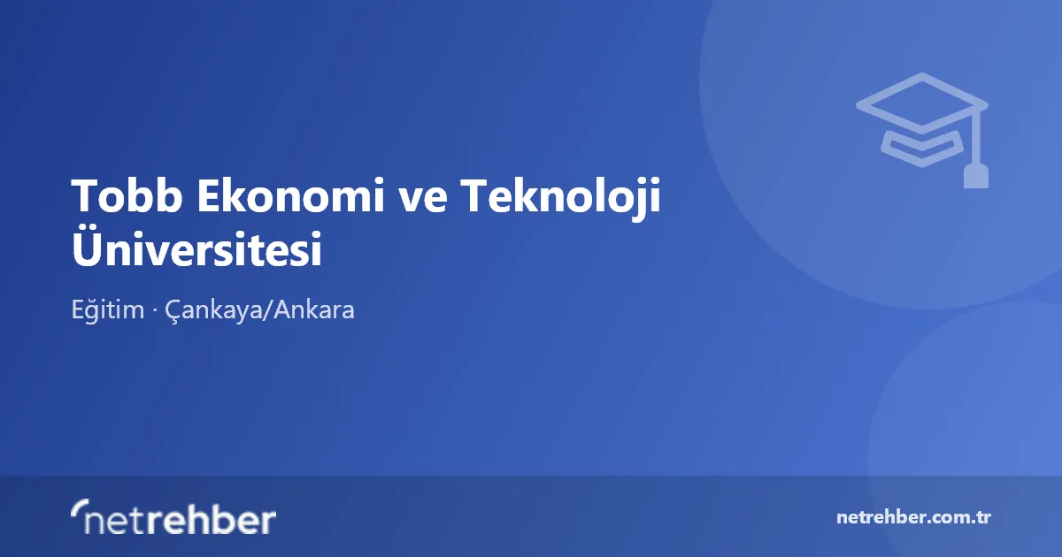 Tobb Ekonomi ve Teknoloji Üniversitesi kapak görseli