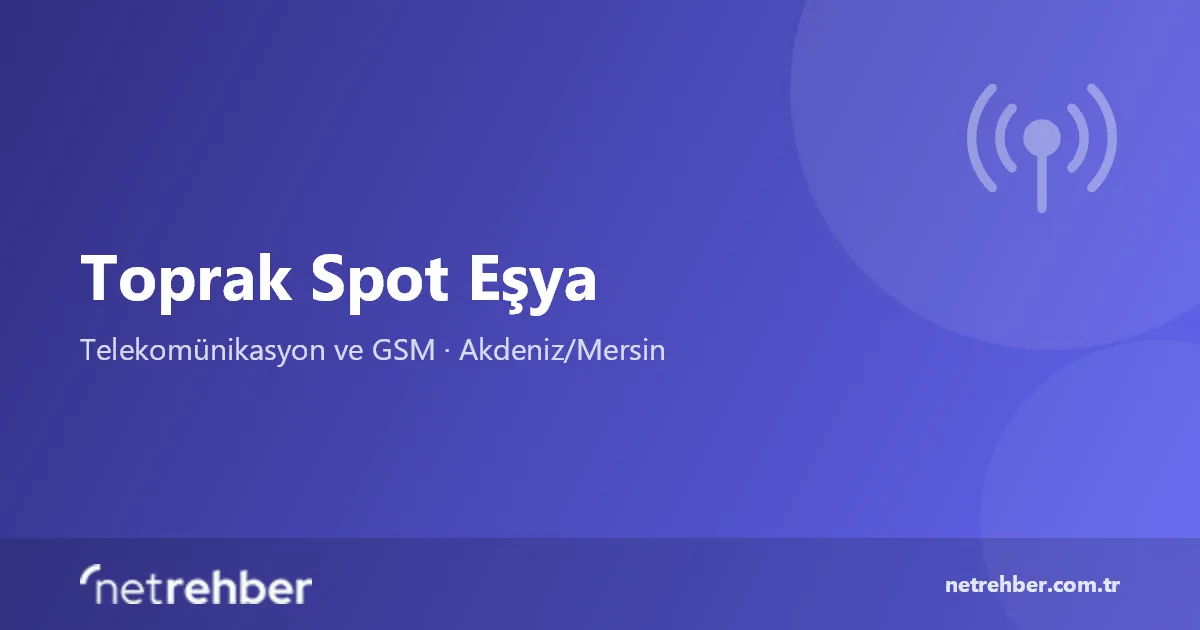 Toprak Spot Eşya kapak görseli