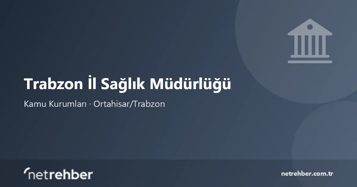 Trabzon İl Sağlık Müdürlüğü kapak görseli