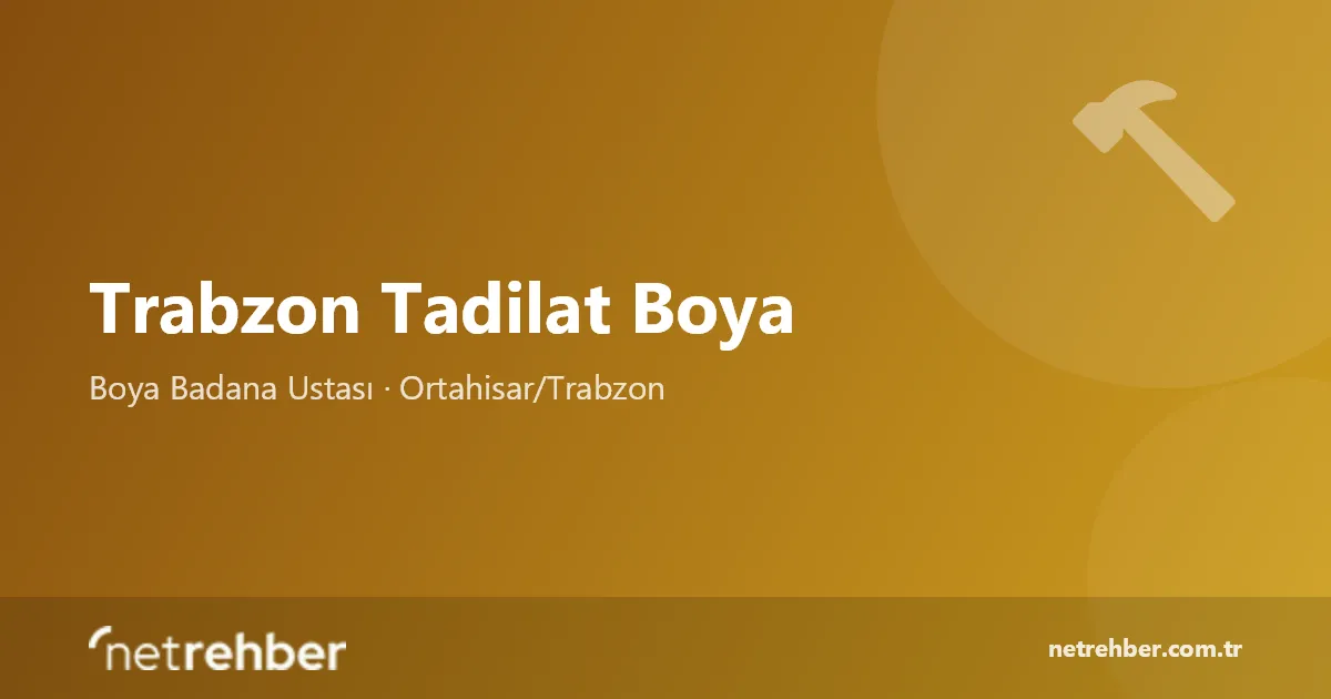 Trabzon Tadilat Boya kapak görseli