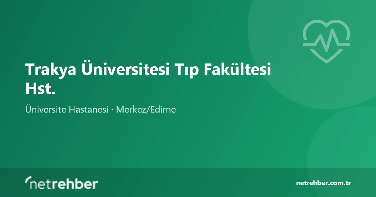 Trakya Üniversitesi Tıp Fakültesi Hst. kapak görseli