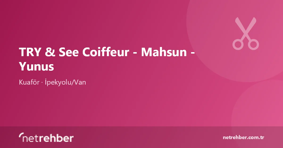 TRY & See Coiffeur - Mahsun - Yunus kapak görseli