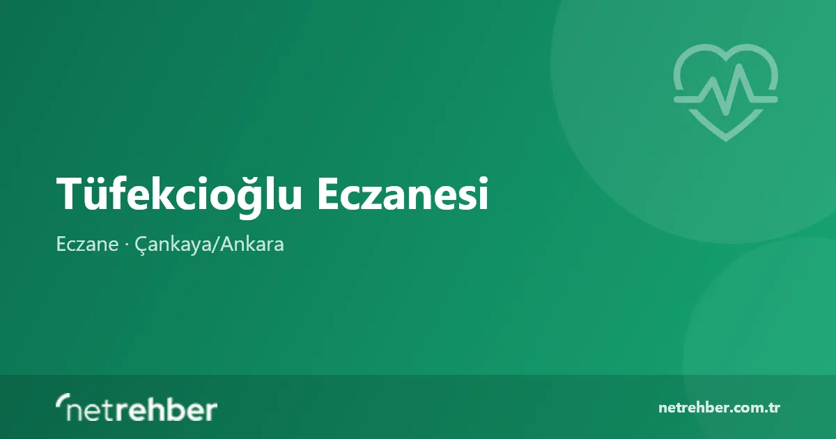 Tüfekcioğlu Eczanesi kapak görseli