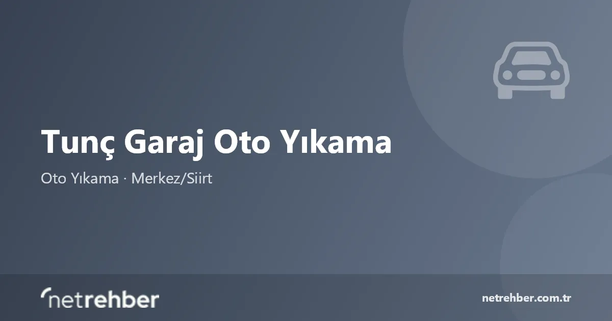 Tunç Garaj Oto Yıkama kapak görseli