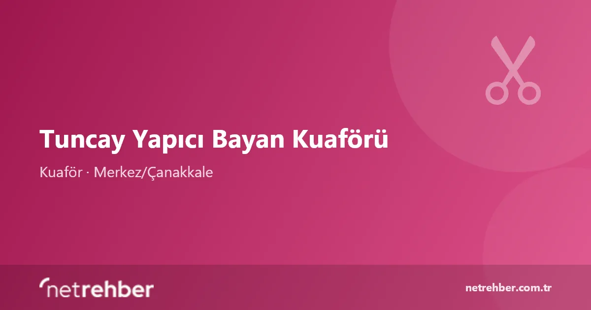 Tuncay Yapıcı Bayan Kuaförü kapak görseli