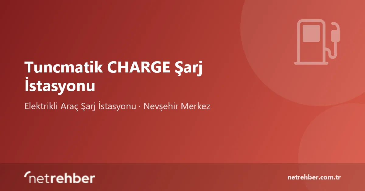 Tuncmatik CHARGE Şarj İstasyonu kapak görseli