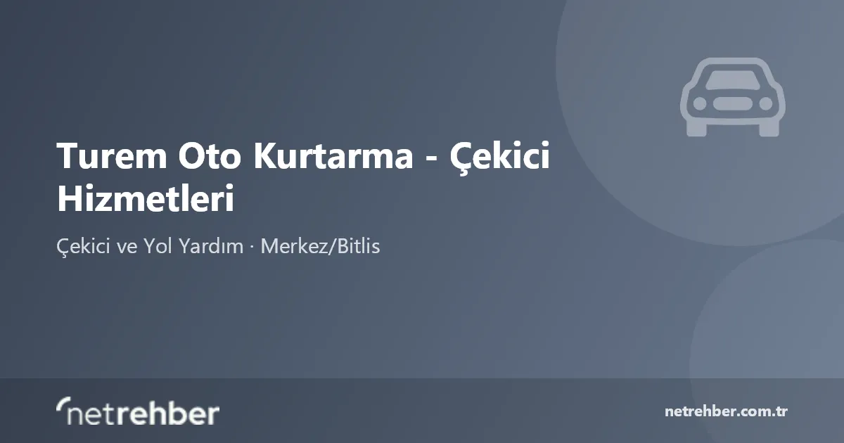 Turem Oto Kurtarma - Çekici Hizmetleri kapak görseli
