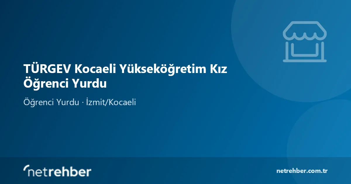 TÜRGEV Kocaeli Yükseköğretim Kız Öğrenci Yurdu kapak görseli
