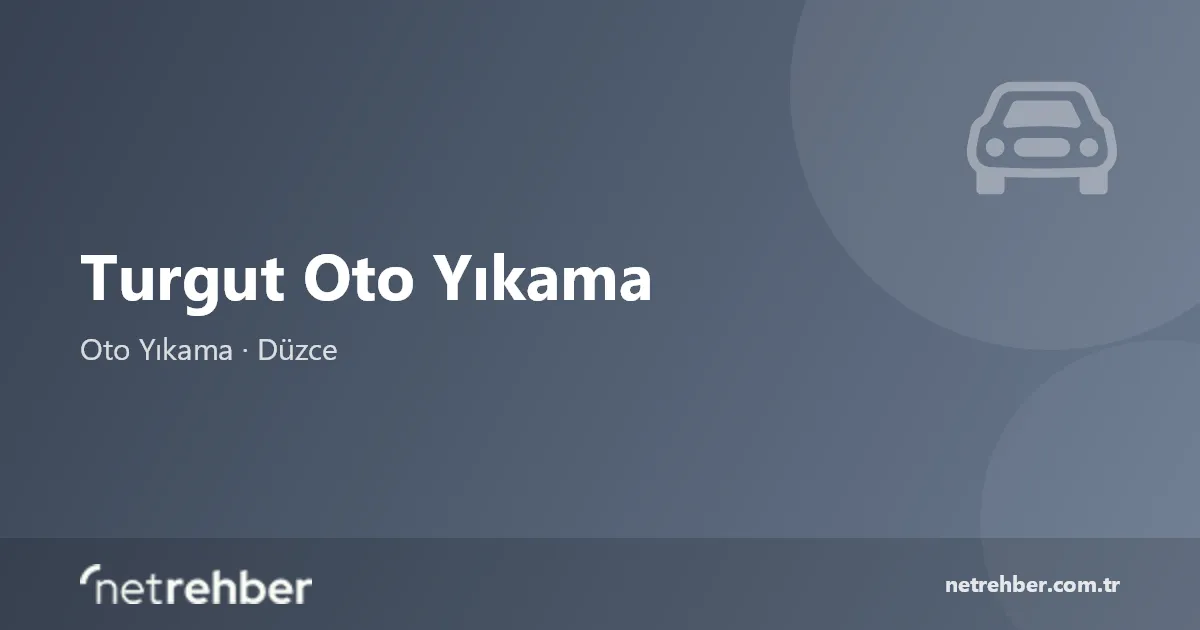 Turgut Oto Yıkama kapak görseli