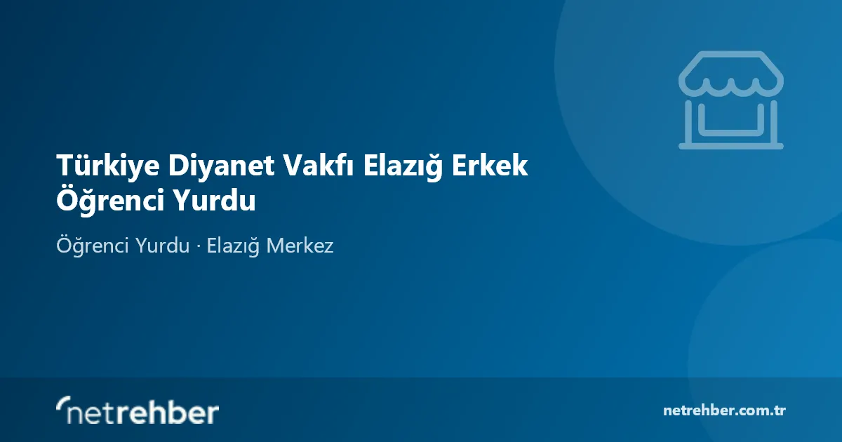 Türkiye Diyanet Vakfı Elazığ Erkek Öğrenci Yurdu kapak görseli