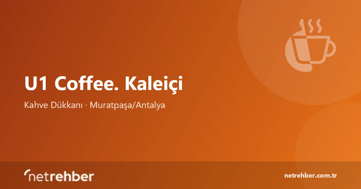 U1 Coffee. Kaleiçi kapak görseli