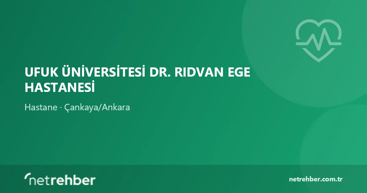 Ufuk Üniversitesi DR. Rıdvan Ege Hastanesi kapak görseli