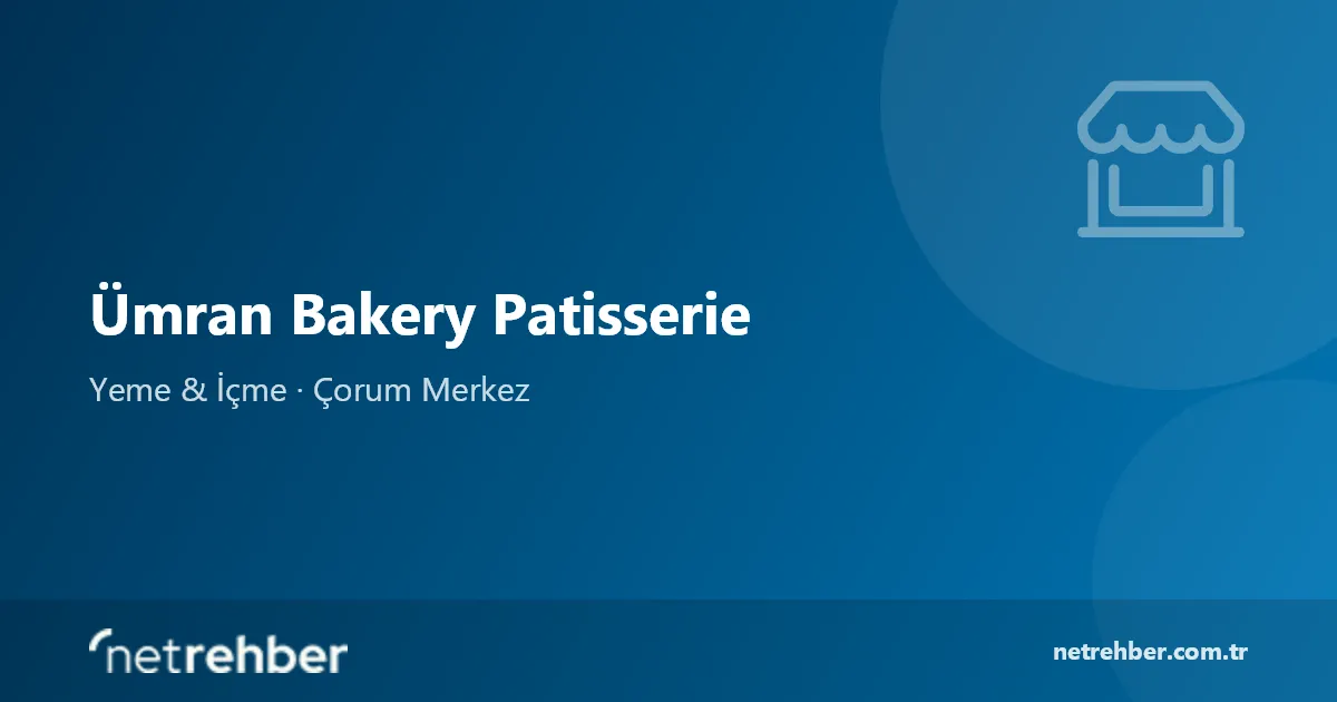 Ümran Bakery Patisserie kapak görseli