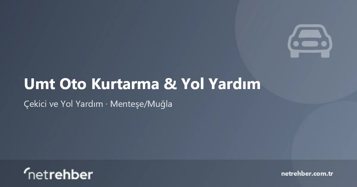 Umt Oto Kurtarma & Yol Yardım kapak görseli