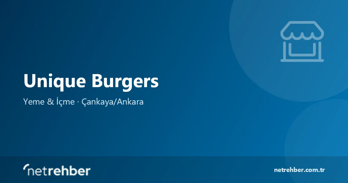 Unique Burgers kapak görseli