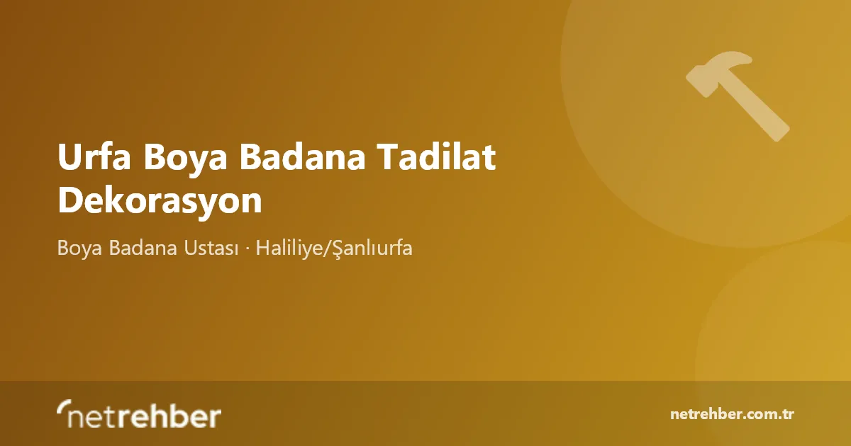 Urfa Boya Badana Tadilat Dekorasyon kapak görseli