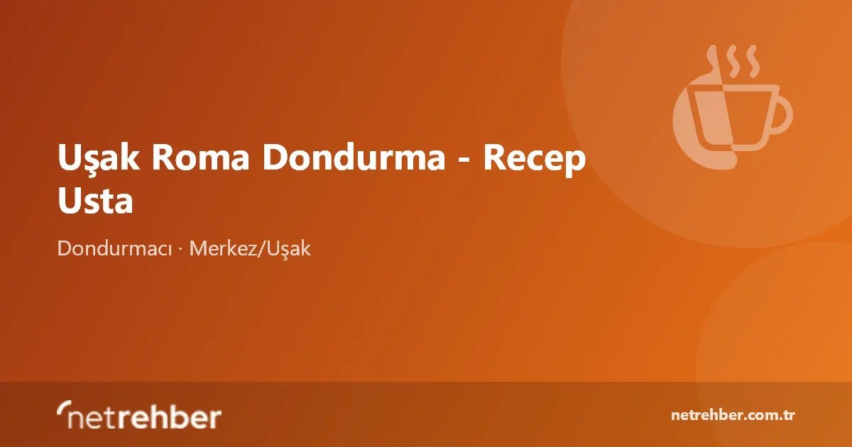 Uşak Roma Dondurma - Recep Usta kapak görseli