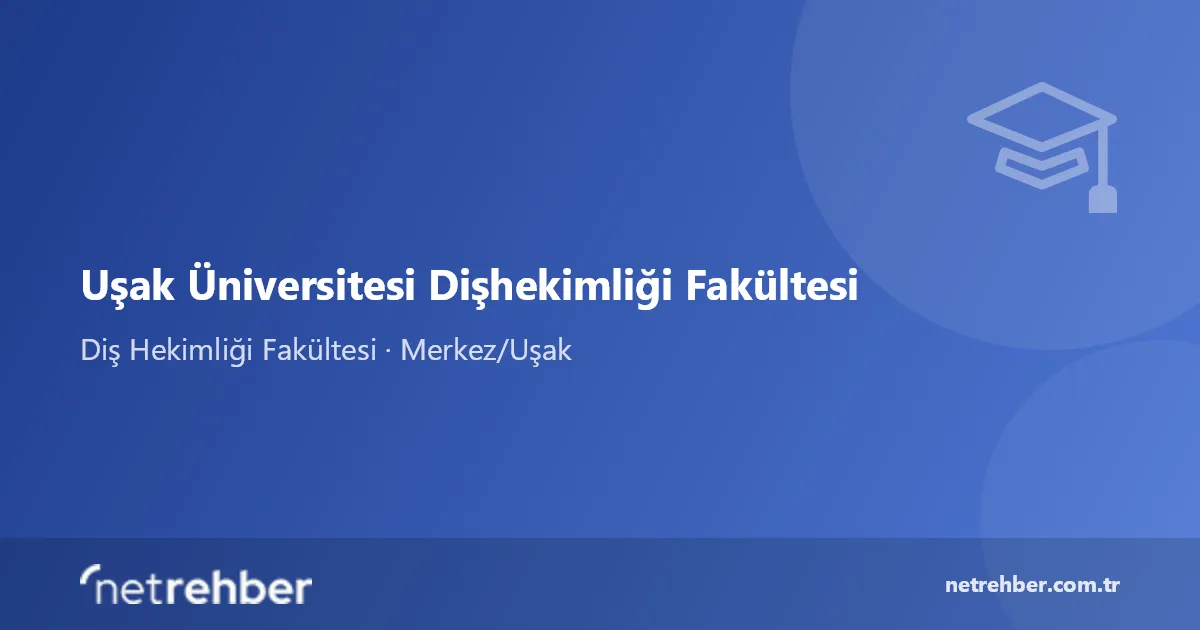 Uşak Üniversitesi Dişhekimliği Fakültesi kapak görseli
