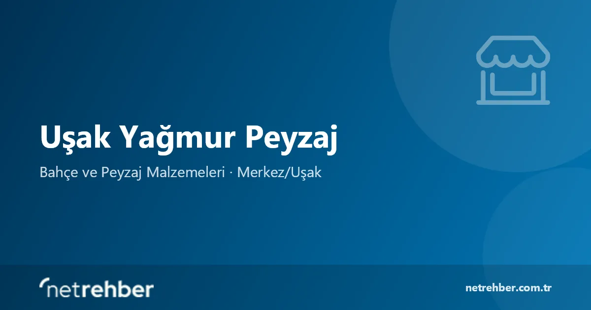 Uşak Yağmur Peyzaj kapak görseli