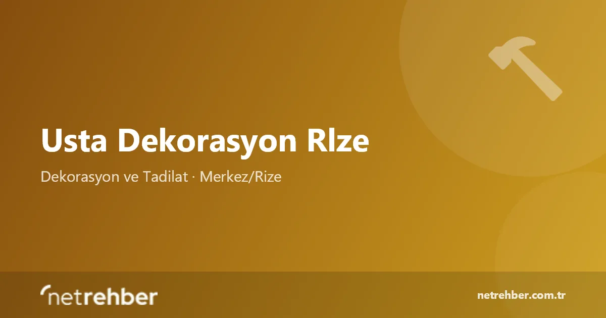 Usta Dekorasyon Rlze kapak görseli