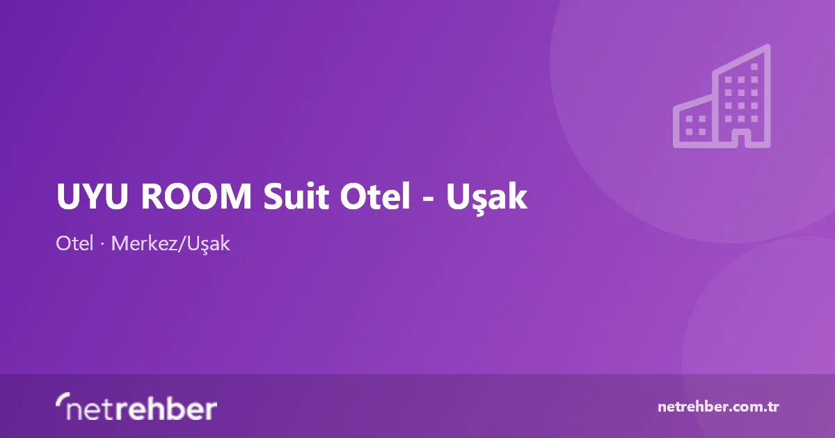 UYU ROOM Suit Otel - Uşak kapak görseli