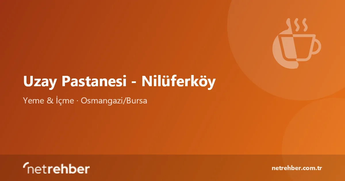 Uzay Pastanesi - Nilüferköy kapak görseli