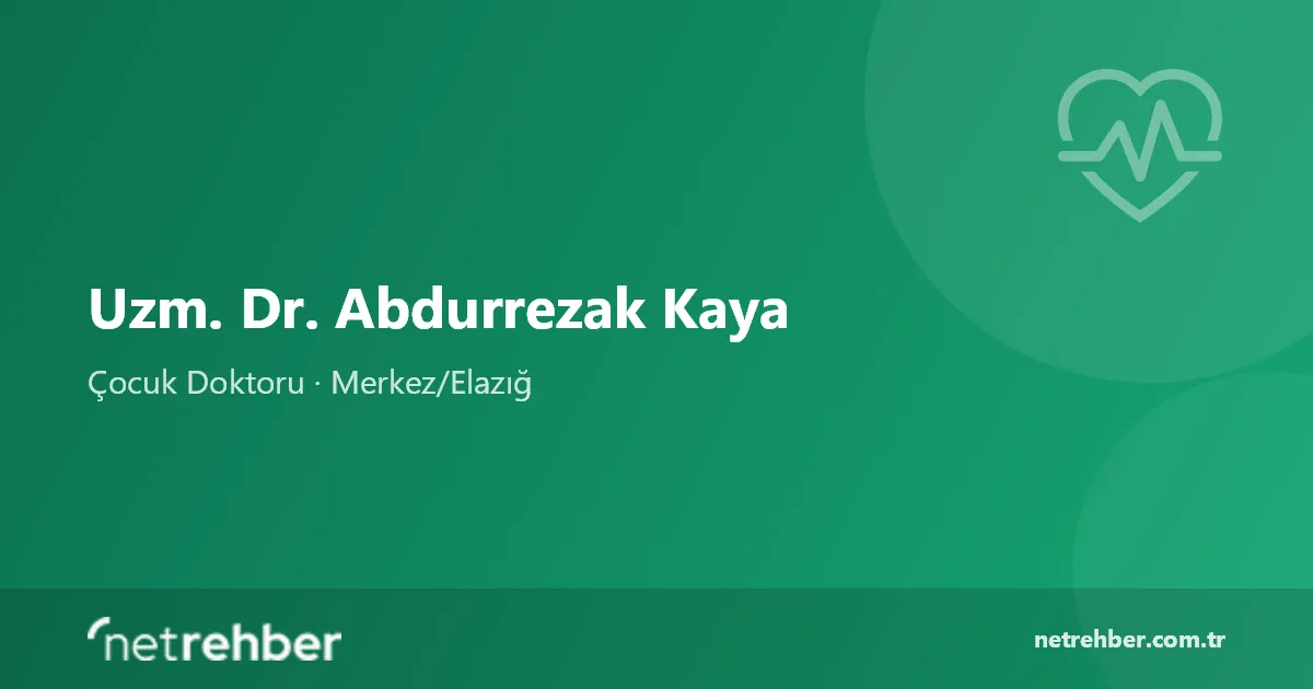 Uzm. Dr. Abdurrezak Kaya kapak görseli