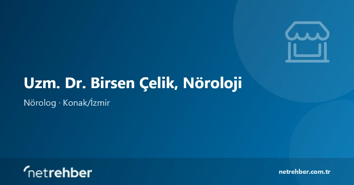 Uzm. Dr. Birsen Çelik, Nöroloji kapak görseli