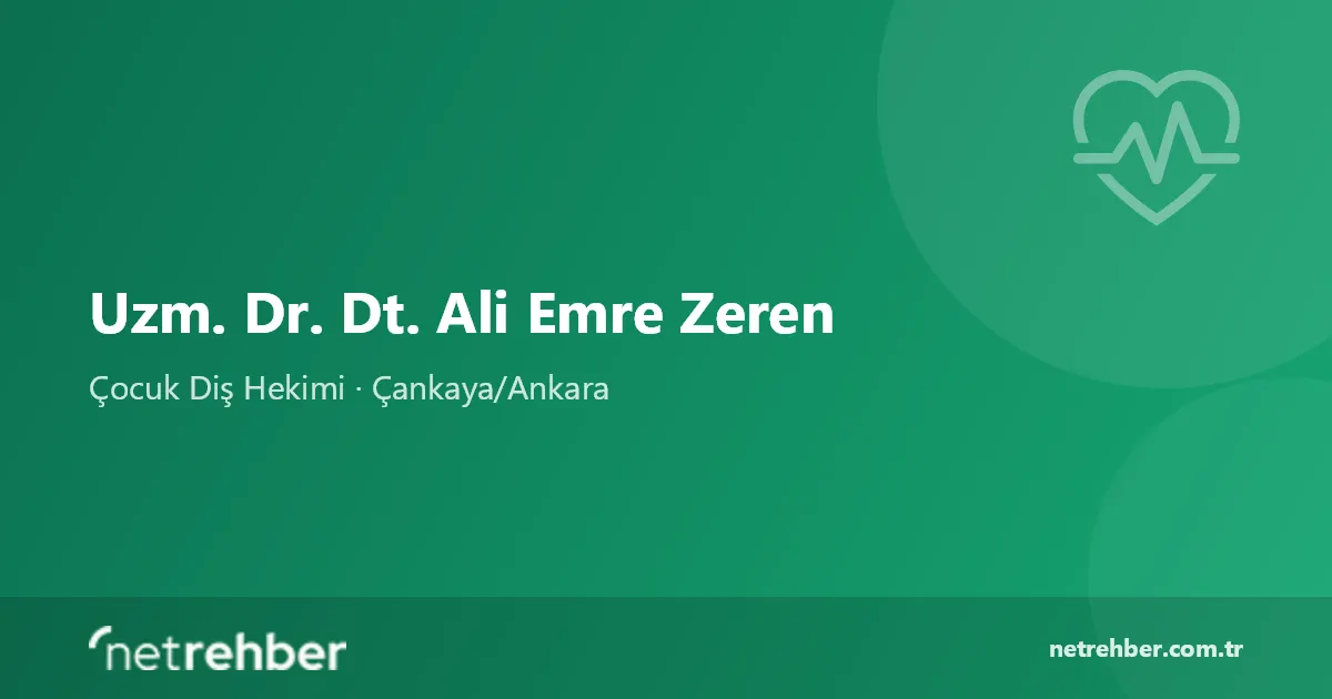 Uzm. Dr. Dt. Ali Emre Zeren kapak görseli